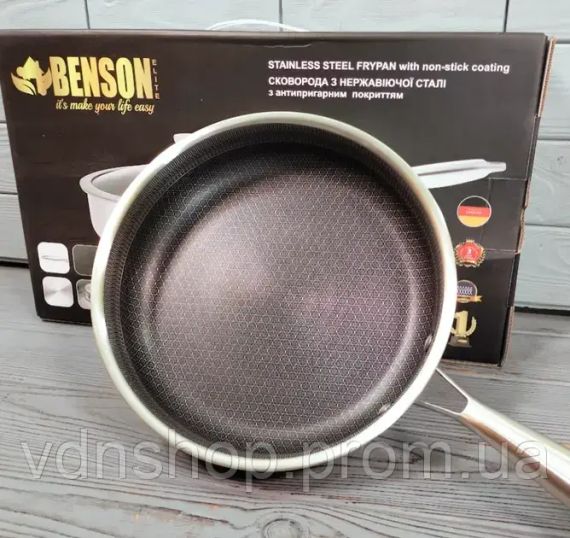 Cковорода глубокая Benson из нержавеющей стали 24см (BN-586) | Зображення 3