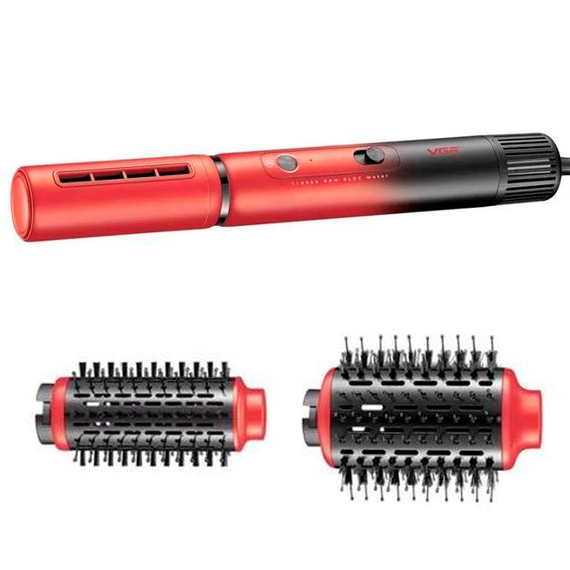 Фен-стайлер VGR V-489 RED 3 в 1, Professional, 3 насадки, 1100-1300 Вт