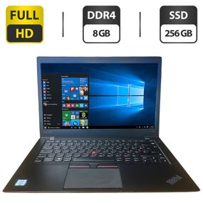 Ноутбук Lenovo ThinkPad T460s / 14" (1920x1080) TN / Intel Core i5-6300U (2 (4) ядра по 2.4 - 3.0 GHz) / 8 GB DDR4 / 256 GB SSD / Intel HD Graphics 520 / WebCam б/у