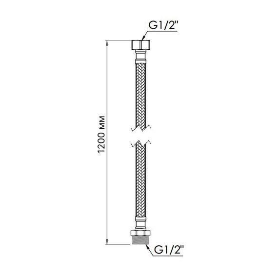 Шланг для води Thermo Alliance Standart 120 см NYLON 1/2"x1/2" ВЗ TAS388W120 | Зображення 1