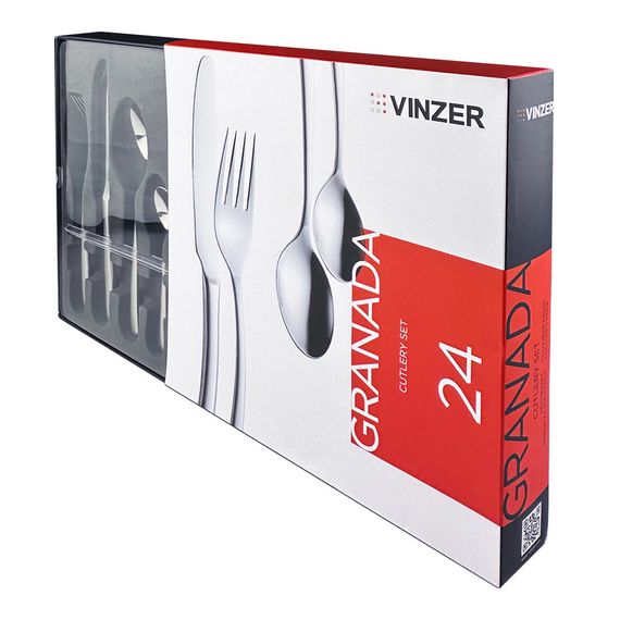 Набір столових приборів Vinzer Granada 50102, 24 предмети, нержавіюча сталь, для 6 персон | Зображення 5