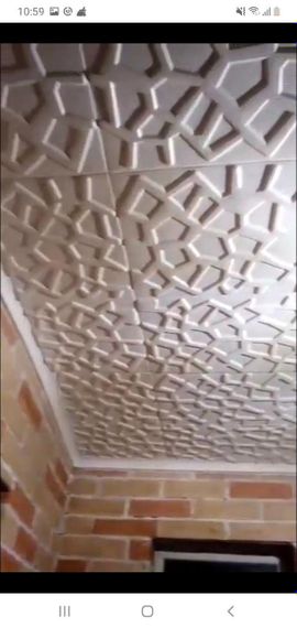 3D панель стельова 700х700х5 мм самоклеюча панель на стелю наклейка ПВХ Самоклейка 3Д Павутина | Зображення 3