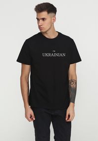 Футболка чоловіча чорна з принтом "I'm Ukrainian (білий)", 2XL