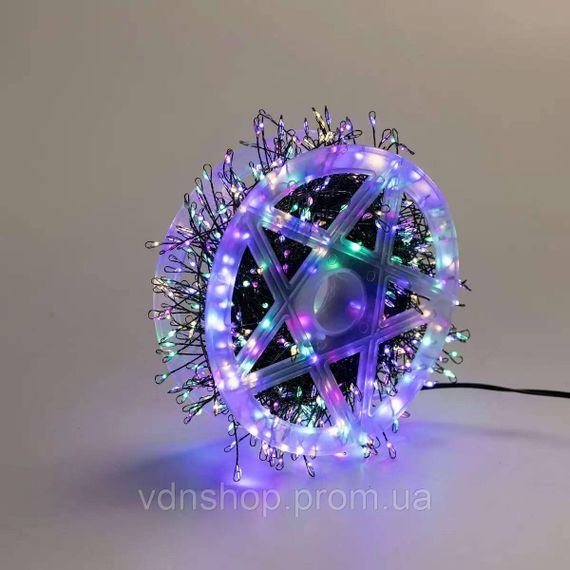 Гирлянда роса мишура 30 метров хвойная лапа 640 led светодиодов зеленый провод мультиколор D1750ML | Зображення 5