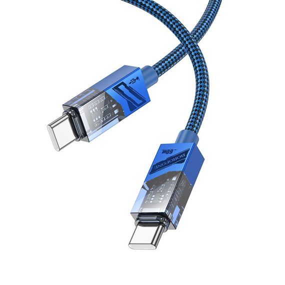 Кабель USB Borofone BU42 Octavia 60W Type-C to Type-C 1.2m Колір Синiй