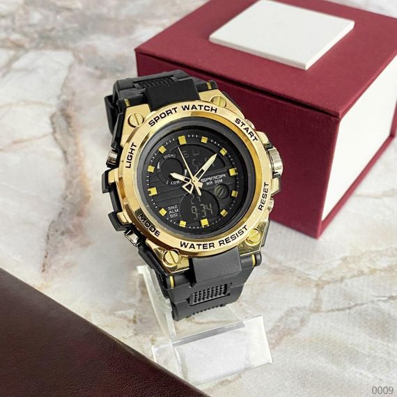 Чоловічий годинник Sanda 739 Black-Gold | Зображення 1