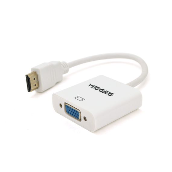Конвертер VEGGIEG H-V1B HDMI (тато) на VGA (мама) 25cm, White, Пакет