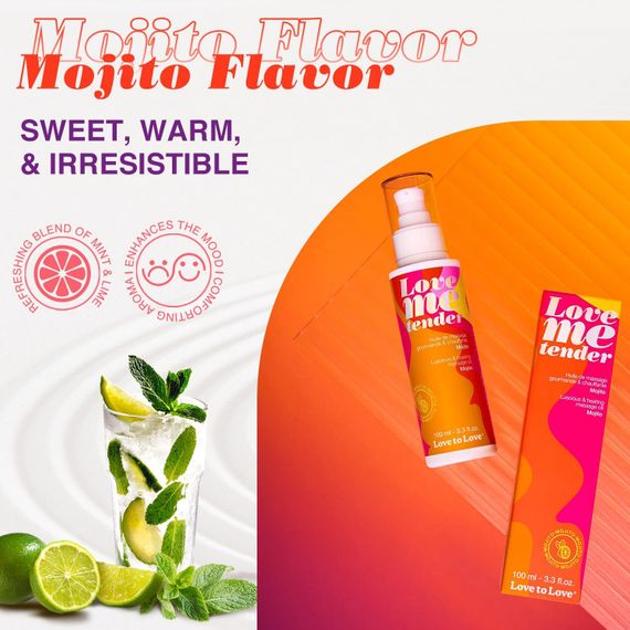 Масажна олія із зігріваючим ефектом Love To Love Me Tender Mojito, Мохіто, 100 мл | Зображення 3