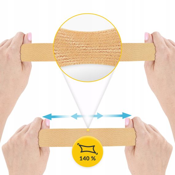 Стрічка кінезіологічна (кінезіо тейп) 4FIZJO 5 см x 31 м Beige (P-5905973405539) | Зображення 4