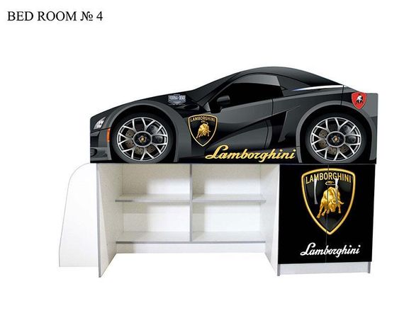 Дитяче ліжко-кімната Bed-Room №4, Lamborghini графіт, спальне місце 1700х800 мм | Зображення 2