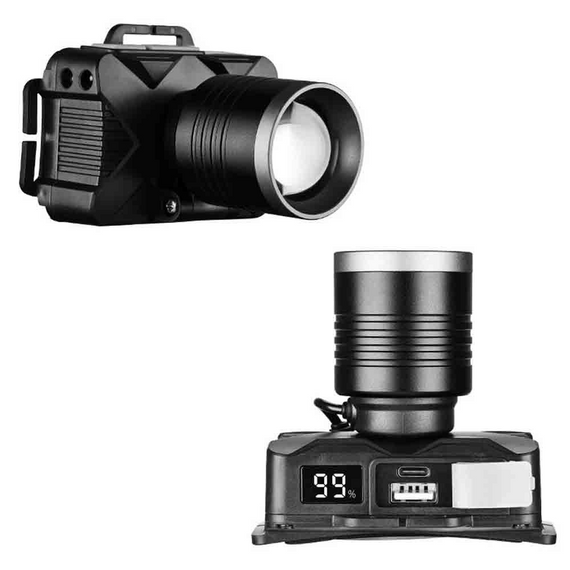 Ліхтар акумуляторний налобний YEMAO YM-T305 TG Motion Sensor Li-Ion акумулятор ЗУ Type-C zoom 30 Вт Чорний | Зображення 1