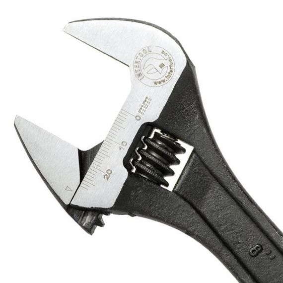 Ключ розвідний 200 мм, Cr-V, чорний, фосфатований, з полірованою головкою INTERTOOL XT-00581 | Зображення 2