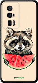 Чохол на Xiaomi Poco F5 Pro 5G Єнотик з кавуном "4605b-3193-2448"