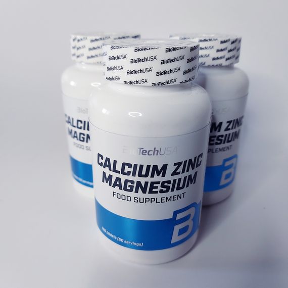Calcium Zinc Magnesium Кальцій Цинк Магній - мінеральний комплекс BioTech 100 таблеток | Зображення 2