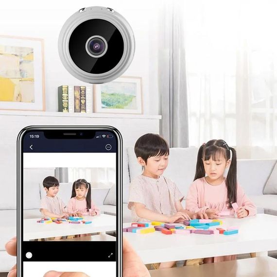 Бездротова WiFi камера з датчиком руху FullHD 1080, A9, Біла / Міні IP камера відеоспостереження | Зображення 6