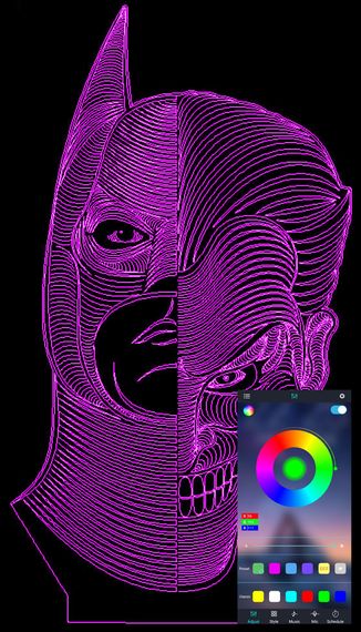 Акриловий світильник-нічник керування з телефона Бетмен Джокер tty-n000744