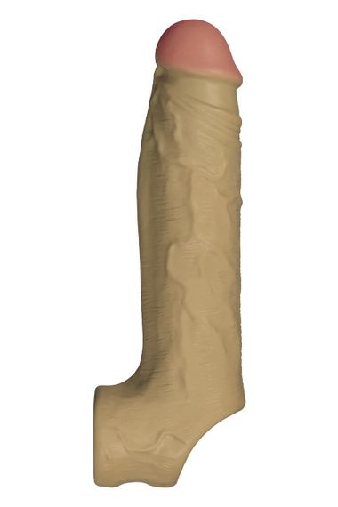 Реалистичная вибронасадка Shaft Vibrating Sheath Size 2 Oak с пультом, 22.3 см sexstyle | Зображення 4