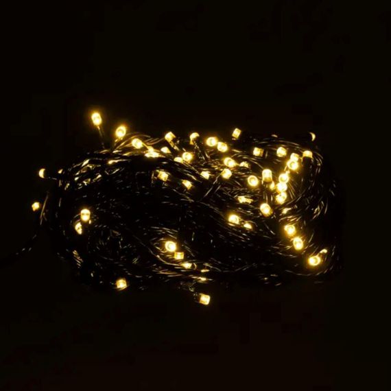Новогодняя гирлянда комнатная нить 10 м 120 LED черный провод Желтый W120LED10MBY | Зображення 1