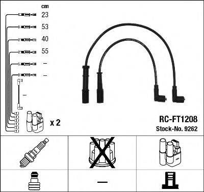 Комплект дротів запалювання (вир-во NGK) NGK RCFT1208 на FIAT PUNTO (188)