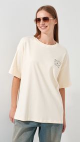 Футболка з принтом жіноча PUTAOSHU 6208-OV One Size Молочний shop (2000991054219)