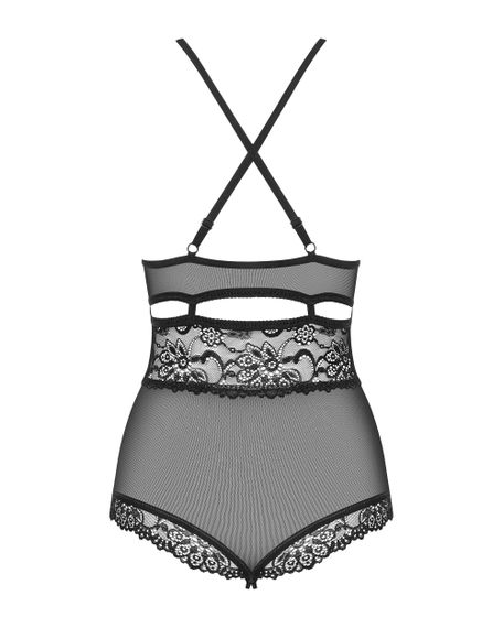 Боді з розрізом Obsessive 838-TED-1 Чорне S/M | Зображення 3