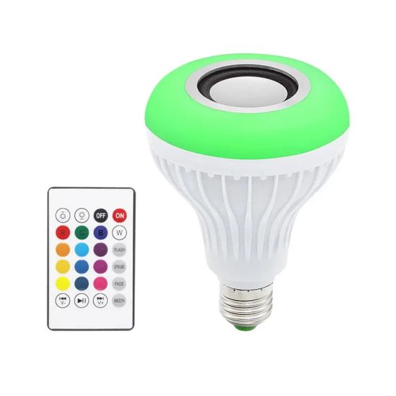 УЦЕНКА! Музыкальная LED лампа c пультом LED Music Bulb Light (Плохая упаковка, не работает Bluetooth 2317) | Зображення 2