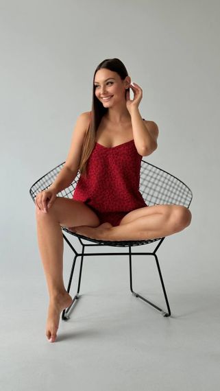 Піжамний комплект з візерунками у червоному кольорі | Зображення 6