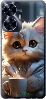 Чохол на Realme C55 Білий кіт "5646u-2992-2448"