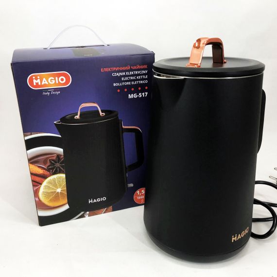 Мощный кухонный чайник MAGIO MG-517 1, 5л 1500 Вт, Чайники на подставке, Надежный электрический чайник PN-40 | Зображення 2