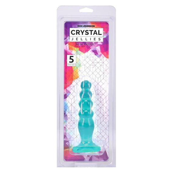 Дилдо Doc Johnson Crystal Jellies - Anal Delight - 5 Inch - Teal Sex Aura | Зображення 1