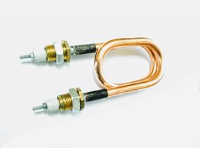 Тен мідний 1500w D 11 штуцер м 18 водяний ( дистиляторний ) скріпка