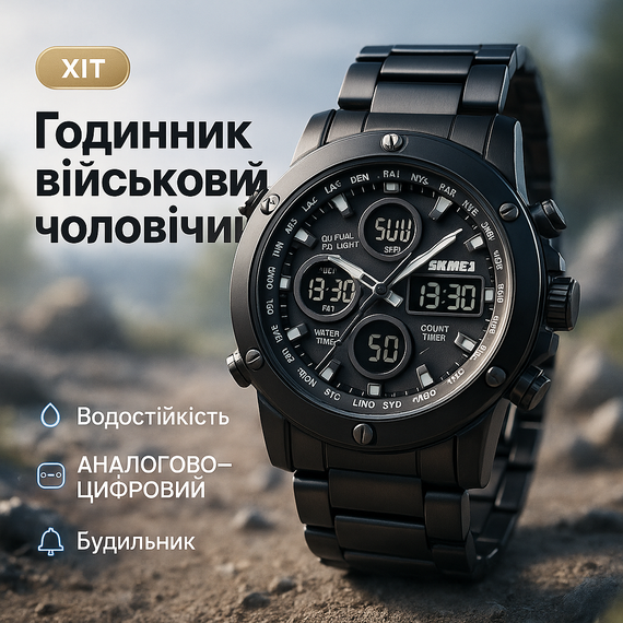 Військовий годинник для ВСУ SKMEI, Фірмовий спортивний годинник Армійський мілітарі BN-48