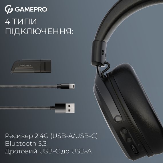 Навушники GamePro Asgard Skadi Wireless Black (HSW191B) | Зображення 5