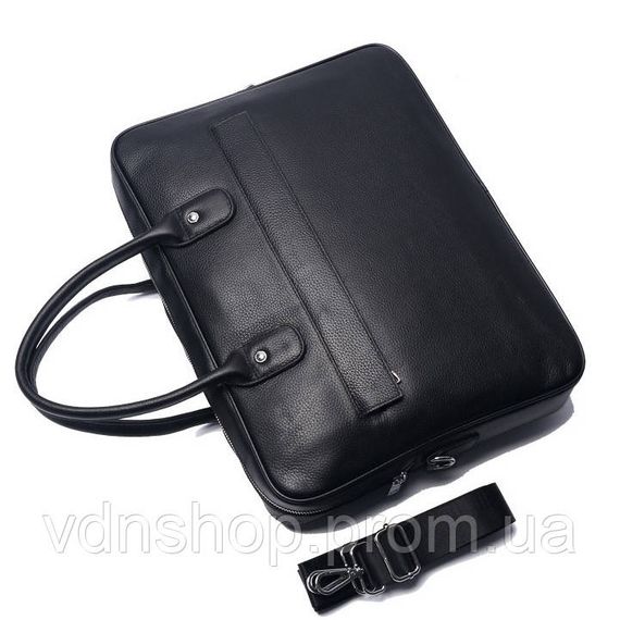 Кожаная мужская сумка для ноутбука 40х30х8, офисный деловой портфель Tiding Bag M364A черный | Зображення 2
