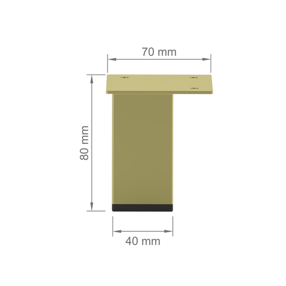 Ножка из металла (1301) H=80mm Золото | Зображення 2