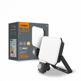 LED Прожектор 30W 5000К 220V з датчиком руху чорний VLE-F3-0305B-S F3 Videx