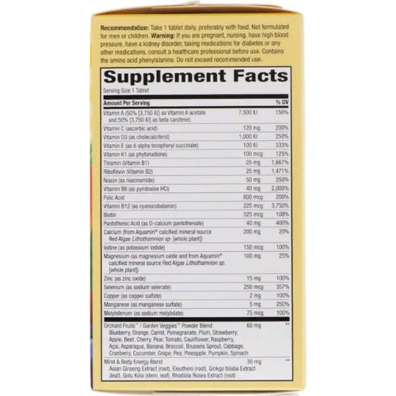 Вітамінно-мінеральний комплекс Nature's Way Alive! Once Daily Women's 50+ 60 Tabs NWY-15692 | Зображення 1