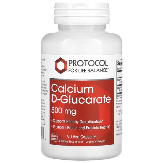 Мікроелемент Кальцій Protocol for Life Balance Calcium D-Glucarate 500 mg 90 Veg Caps
