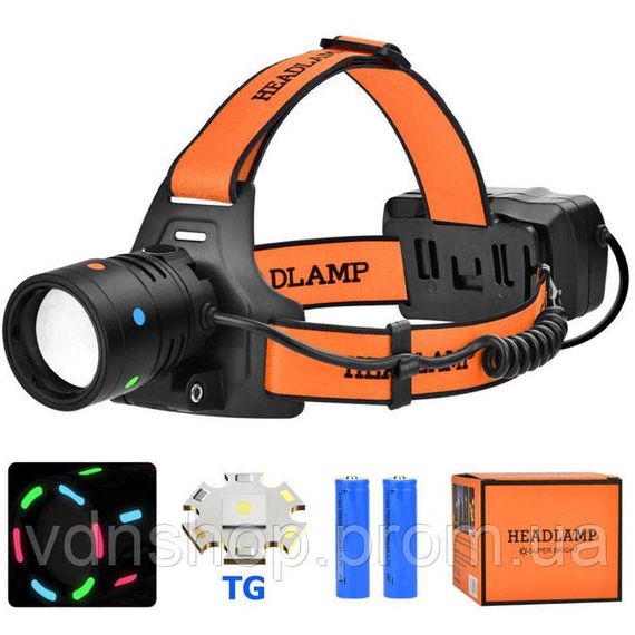 Ліхтар на голову для туристів BL-T210, Потужний ліхтар для риболовлі Світлодіодний на лоб ML-74 | Зображення 1