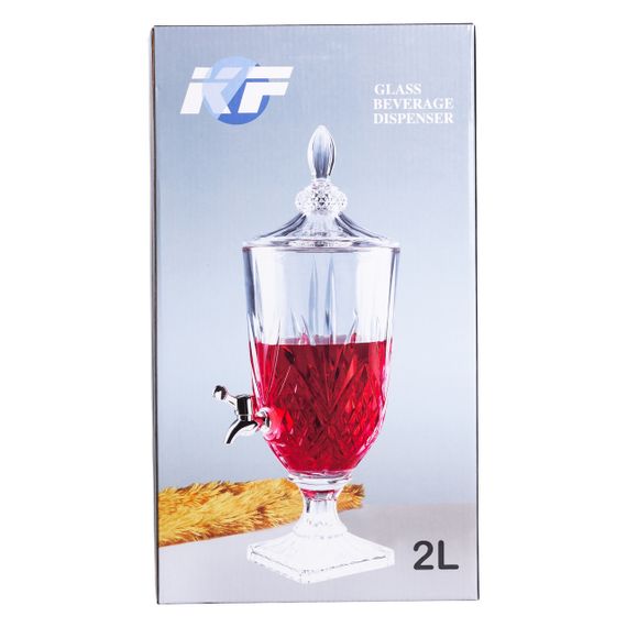 Лимонадниця з краном на ніжці скляна для напоїв 2 л 46 см HP-19-15 | Зображення 9