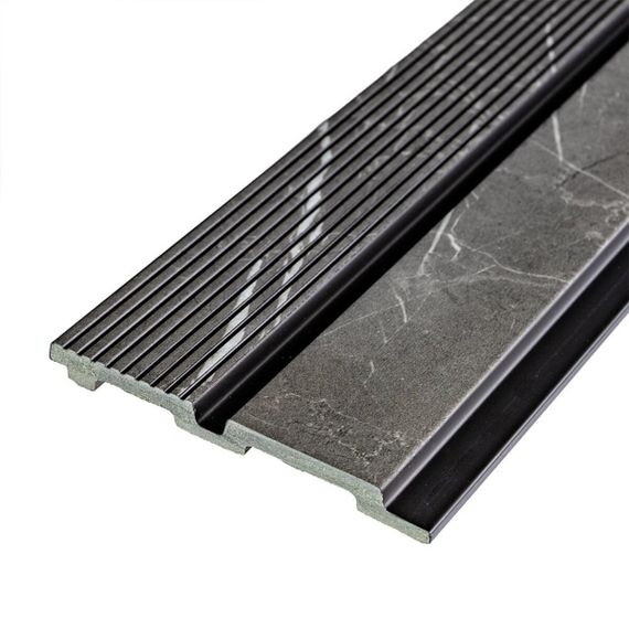 Рейка декоративна PS 2900х118х12мм Сірий мармур SW-00001751