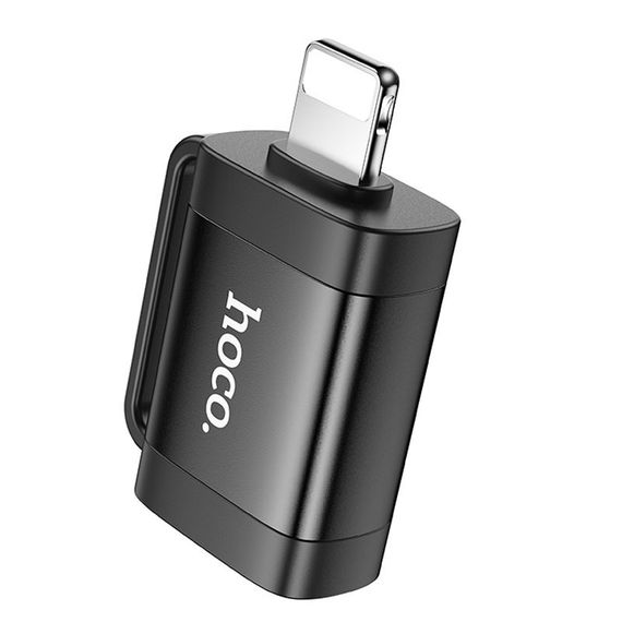 Переходник Hoco UA31A OTG Lightning male to USB female Black | Зображення 2