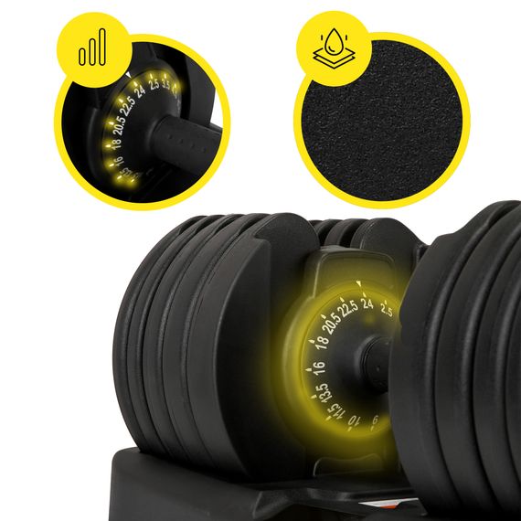 Гантеля з регульованою вагою Cornix 2.5-24 кг XR-0405 Black | Зображення 1