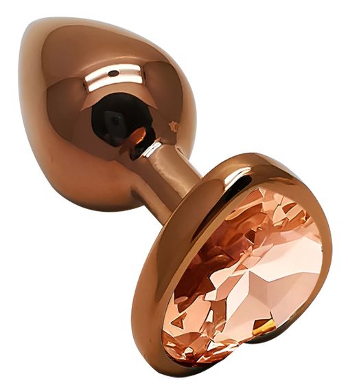 Анальна пробка з кристалом EGZO - Dark Gold Heart Plug Yellow, size S Sex Aura | Зображення 1
