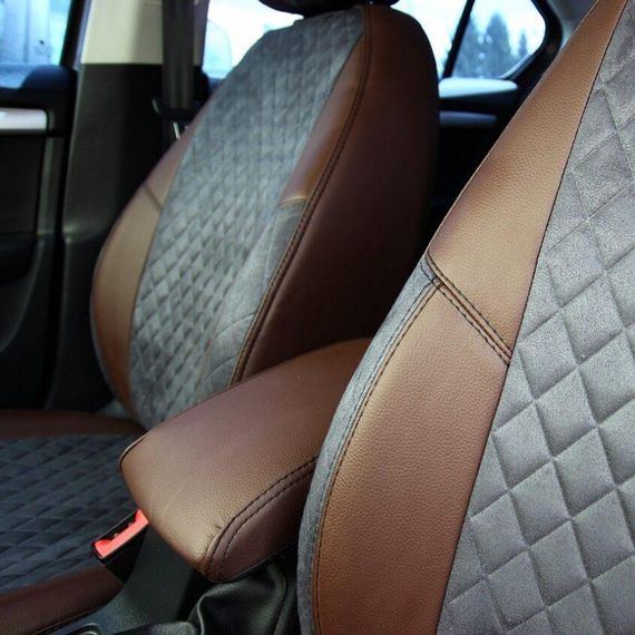 Чохли на сидіння з екошкіри та антари Dacia Logan 1 поколение 2008-2013 EMC-Elegant | Зображення 1