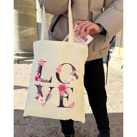 Екошопер Bookopt ВК4072 LOVE (квіти), бежевий | Зображення 8