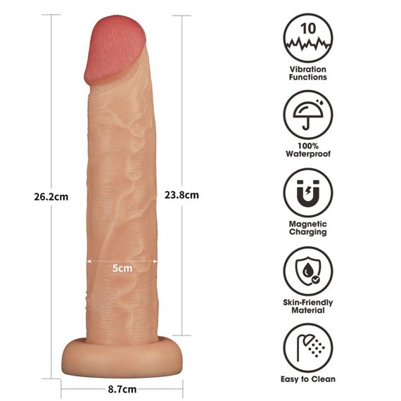 Реалістичний вібратор - Vibrating Power Basics Cock 10" Sex Aura | Зображення 1