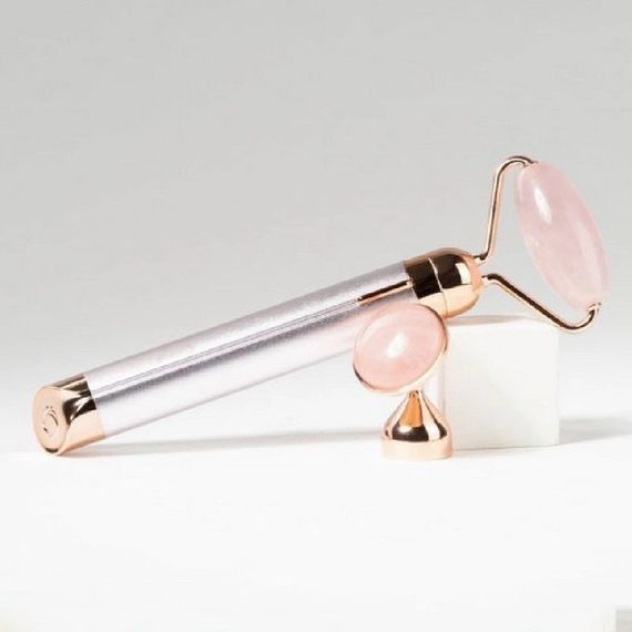 Масажер ролик електричний для особи Facial Roller Massager. Колір бежевий FO-17 | Зображення 3