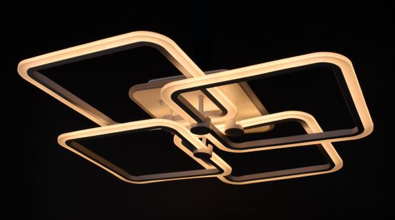 Люстра світлодіодна стельова LED світильник для квартири на стелю лед з пультом 26102 Білий 11х64х64 см. | Зображення 2