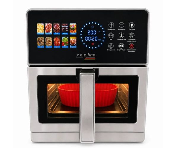 Аэрофритюрница Zepline ZP-00355 Silver Max Pro-3 сенсорная мультипечь Air Fryer 13 л 10 программ силиконовая форма 2200 Вт Черная | Зображення 1